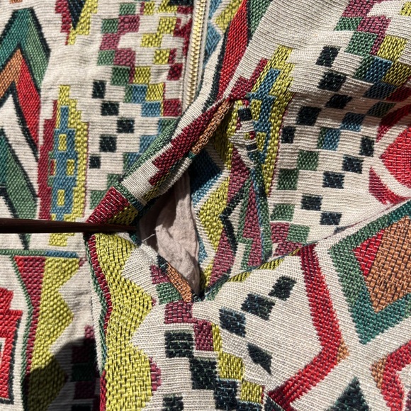 Women's Paramita Jacket Multicolor Aztec L Full Zip BOHO Far East Hippie Fairy - Picture 9 of 16